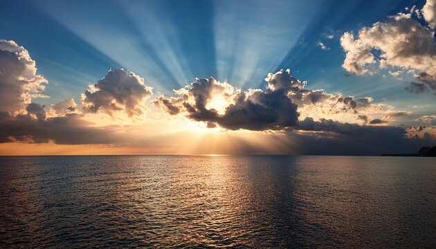 majestic sun rays breaking through clouds
