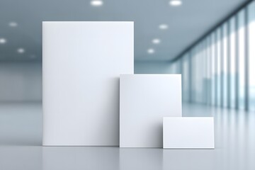Fototapeta premium Professional stationery branding mockup display office environment digital design modern aesthetic clean view