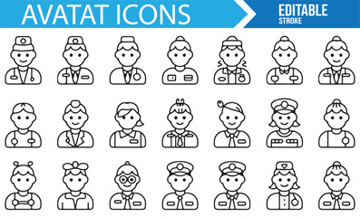 Profession and worker avatars for job, career, and business projects.