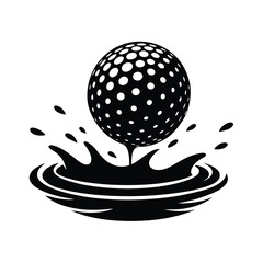 Golf Ball Bouncing on Water Scene