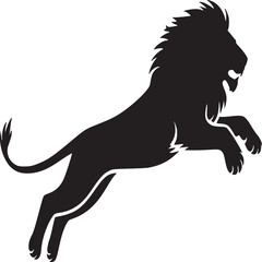 Lion silhouette vector illustration for logo design and animal graphic design template element vector