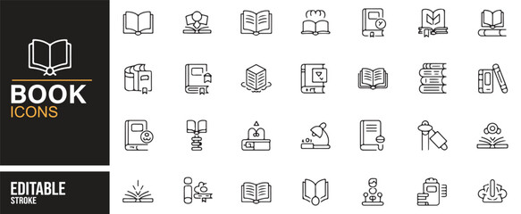 Vector Book Icons for Creative Education and Publishing Projects