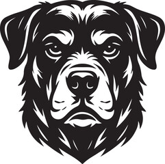 Obraz premium black and white dog head illustration