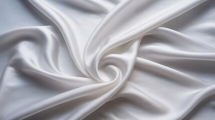 Obraz premium Luxurious white silk fabric with elegant draping and soft light reflections