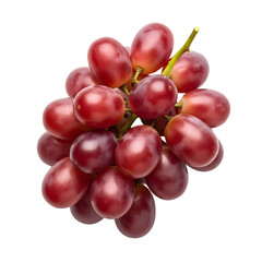 Fototapeta premium A vibrant cluster of red grapes, plump and juicy, is isolated against a transparent background, showcasing their freshness and sweetness