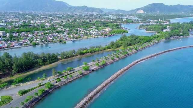 The road to the entrance to the unique and beautiful port of Ulee Lheue, Banda Aceh.