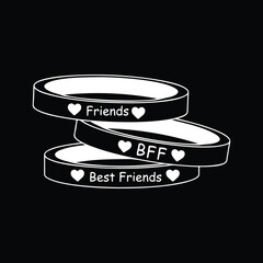 Friendship bracelets symbol vector image black and white set-4
