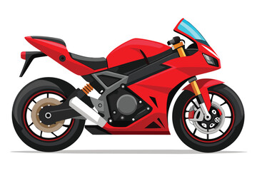 Obraz premium Red sport motorcycle isolated on white background