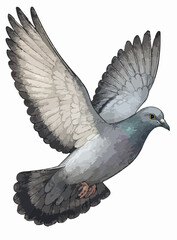 Columba livia flying in the air