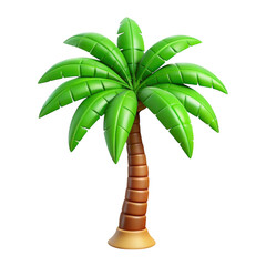 3d palm tree isolated on transparent background