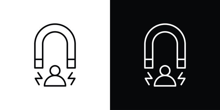 User engagement icon in outline and solid vector sign for web