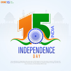 Fototapeta premium Happy Independence Day: Celebrating India's Rich Heritage and Progress, 15 August, indian Independence Day Poster | Post, Poster, Banner, Web Banner,&nbsp; 