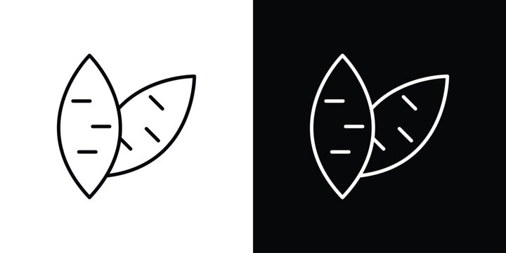 Sweet potato icon in outline and solid vector sign for web