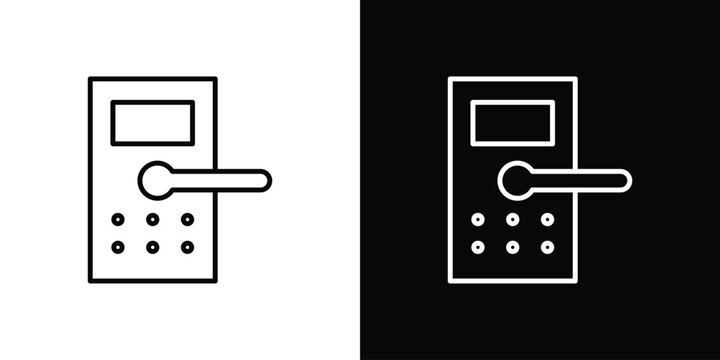 Smart lock icon in outline and solid vector sign for web
