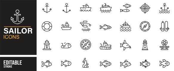 High-Quality Nautical Icons for Sailing, Shipping, and Marine Applications © SAHARA