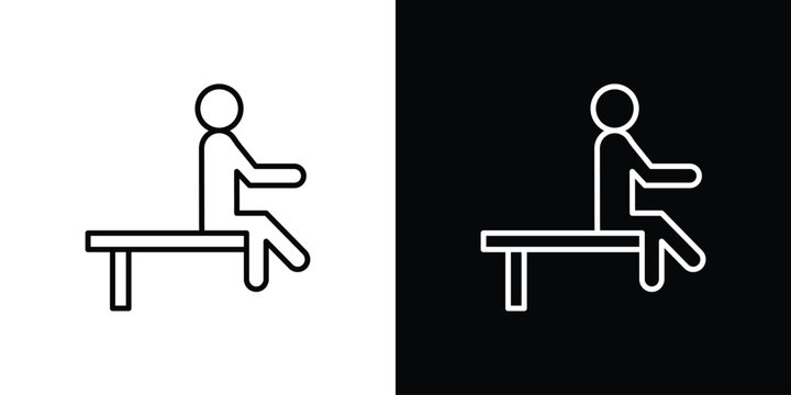 Resting icon in outline and solid vector sign for web