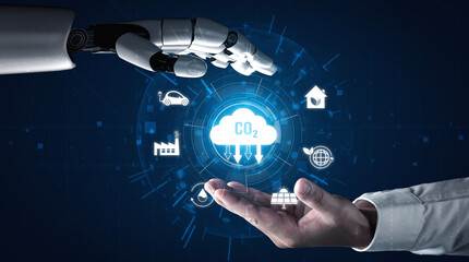 AI artificial intelligence accelerates net zero goals by supporting green strategies, smart energy...