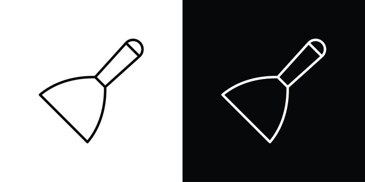 Putty knife icon in outline and solid vector sign for web