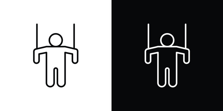 Puppet icon in outline and solid vector sign for web