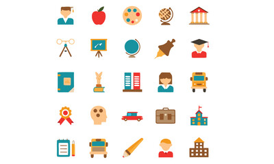 kindergarten line icon set vector