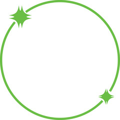 Green Circular Frame with Two Bright Starburst Designs Simple Eco Friendly Border Template