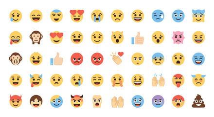 A comprehensive collection of diverse emoji expressions for digital communication and social media engagement