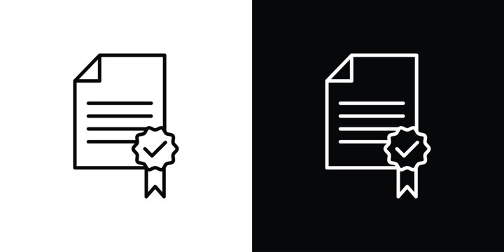 License icon in outline and solid vector sign for web