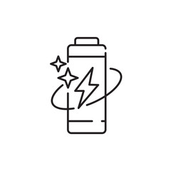 Battery icon set. Battery Full charge Symbol Outline icon Transparent background