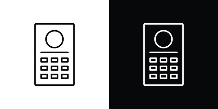 Intercom icon in outline and solid vector sign for web