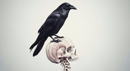 crow on a black background
