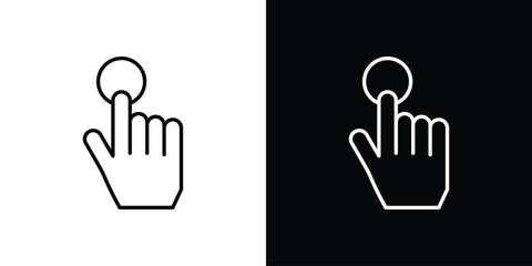 Obraz premium Finger control icon in outline and solid vector sign for web