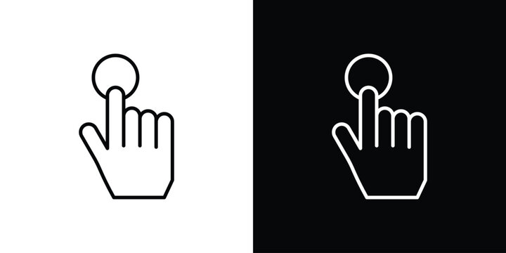 Finger control icon in outline and solid vector sign for web