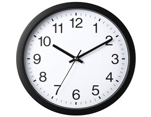  Flat-Lay Clock with 10:10 Time on Minimal Desk Setup, Top-Down View, Transparent Background