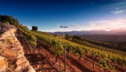 steep hillside vineyard rocky soil nurtures concentrated grape varieties with intense robust flavor profiles