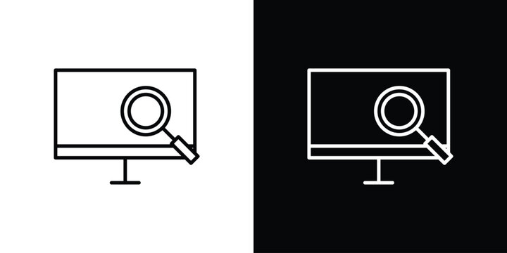 Data Analysing icon in outline and solid vector sign for web