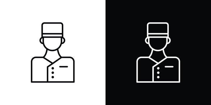 Concierge icon in outline and solid vector sign for web