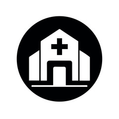 Obraz premium Minimal Clinic Vector Illustration - Medical and Health Technology 