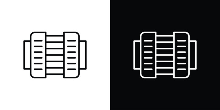 Car alternator icon in outline and solid vector sign for web