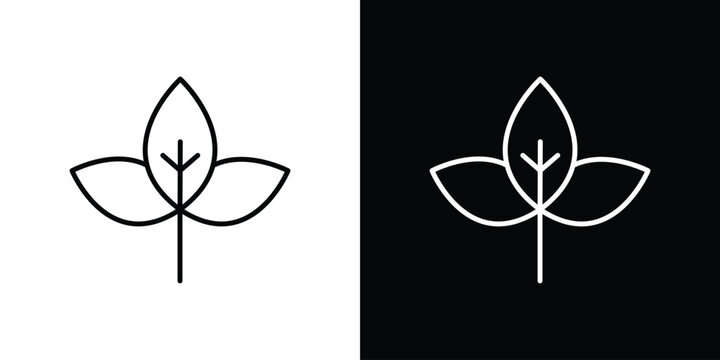 Basil icon in outline and solid vector sign for web