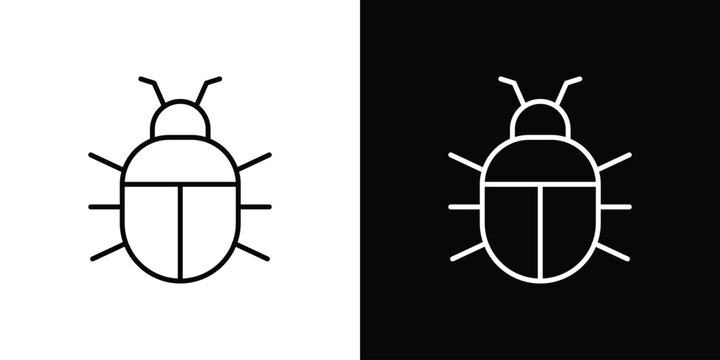 Bedbug icon in outline and solid vector sign for web