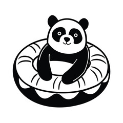 panda donut floatie kawaii style