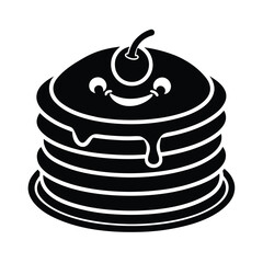 pancake smile breakfast cartoon art