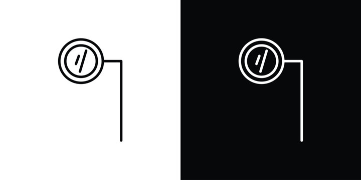 Ar monocle icon in outline and solid vector sign for web