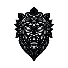 wall hanging clay mask sculpture