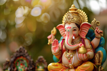 Fototapeta premium a colorful statue of the god ganesha
