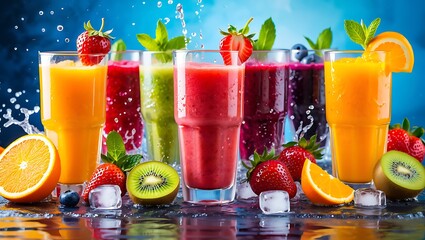 Fototapeta premium fresh fruit cocktail