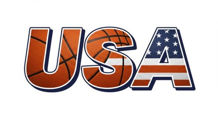 USA Basketball Team Spirit - American pride, basketball passion, teamwork, victory, national identity. Symbolizing USA's basketball dominance and national spirit