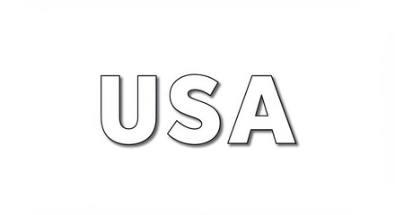 USA Cricket Graphic Design - Bold USA letters, simple design, white background, clean typography, perfect for sports or patriotic themes