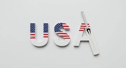 USA Cricket: A Sporting Union - American patriotism, cricket bat, national pride, sporting event, USA flag. Symbolizing unity, competition, national identity, sport, and summer