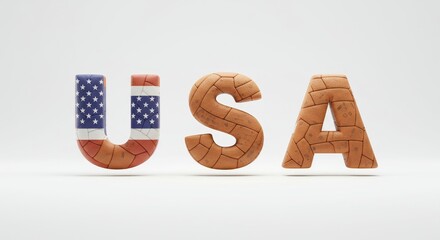 USA Netball Patriotism - American pride, netball texture, USA letters, national symbol, sporting spirit